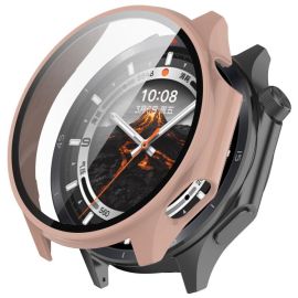 PC FULL COVER Kunststoffabdeckung mit Glas für OnePlus Watch 3 rosa