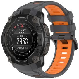 SPORTS Austauschbares Silikonarmband Garmin Instinct 3 50mm GRAU ORANGE