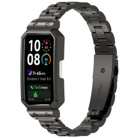 CLASSIC Metallarmband + Schutzhülle für Huawei Band 10 / Band 9 Schwarz