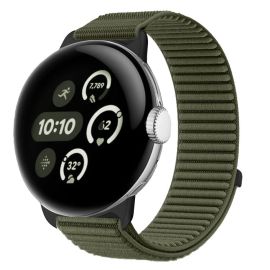 NYLON Ersatzarmband für Google Pixel Watch / Pixel Watch 2 / Pixel Watch 3 41mm / Pixel Watch 4 41mm Dunkelgrün
