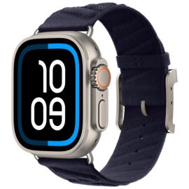 TWILL BAND Nylonarmband für Apple Watch 38 / 40 / 41 / Apple Watch 10 / 11 42mm Dunkelblau