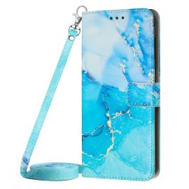 ART MARBLE Geldbörsenhülle mit Riemen Motorola Moto G13 / G23 / G53 5G BLUE