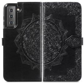 ART Wallet Cover Samsung Galaxy S22 5G ORNAMENT schwarz