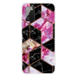 ART Silikonhülle Samsung Galaxy A02s BLACK UND PINK MARBLE