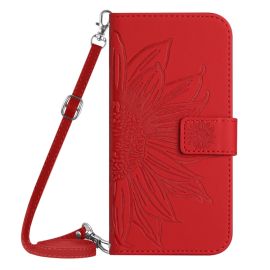 ART SUN FLOWER Brieftasche mit Trageriemen Motorola Moto E22s rot