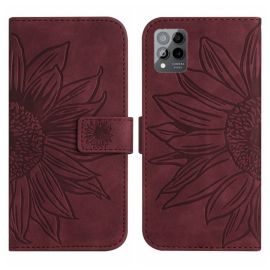 ART SUN FLOWER Brieftasche mit Trageriemen T Phone Pro / T Phone Pro 2023 bordeaux