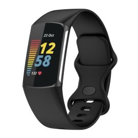 BUTTERFLY Silikonarmband für Fitbit Charge 5 schwarz