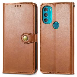 LEATHER BUCKLE Geldbörse Motorola Moto G71 5G braun