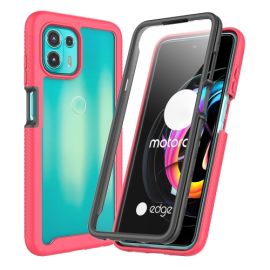 DUAL Doppelseitige Hülle mit Folie Motorola Edge 20 Lite pink