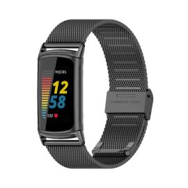 MILANESE Metallarmband für Fitbit Charge 6 / Charge 5 Schwarz