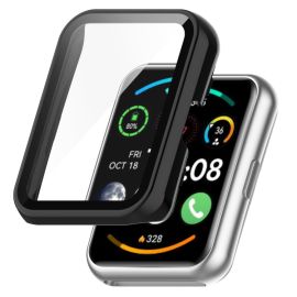 PC VOLLSTÄNDIGE ABDECKUNG Kunststoffabdeckung mit Glas für Huawei Watch Fit 2 / Fit 2 Active schwarz