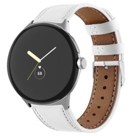 LEATHER Lederarmband für Google Pixel Watch / Pixel Watch 2 / Pixel Watch 3 41mm / Pixel Watch 4 41mm weiß