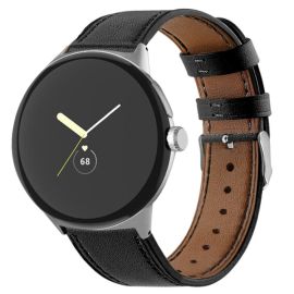 LEATHER Lederarmband für Google Pixel Watch / Pixel Watch 2 / Pixel Watch 3 41mm / Pixel Watch 4 41mm schwarz