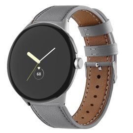 LEATHER Lederarmband für Google Pixel Watch / Pixel Watch 2 / Pixel Watch 3 41mm / Pixel Watch 4 41mm grau