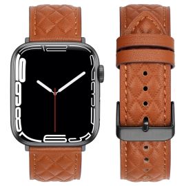 LATTICE BAND Lederarmband für Apple Watch SE / SE 2022 / SE 2023 (40 mm), braun