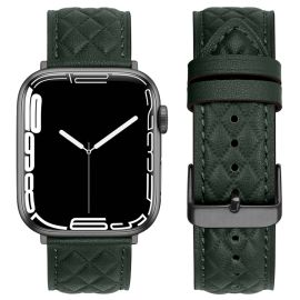 LATTICE BAND Lederarmband für Apple Watch SE / SE 2022 / SE 2023 (40 mm), grün