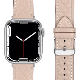 LATTICE BAND Lederarmband für Apple Watch SE / SE 2022 / SE 2023 (40 mm), beige