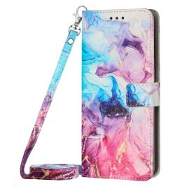 ART MARBLE Brieftaschenhülle mit Riemen Xiaomi Redmi Note 12 BLUE PURPLE