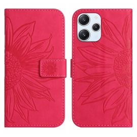 ART SUN FLOWER Brieftaschenetui mit Riemen Xiaomi Redmi 12 dunkelrosa