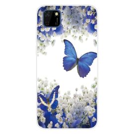 ART - Silikon - Abdeckung Huawei Y5P PURPLE BUTTERFLY