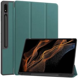 LEATHER Flipcover für Samsung Galaxy Tab S9 Ultra grün