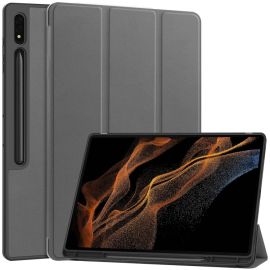 LEATHER Klapphülle für Samsung Galaxy Tab S9 Ultra grau