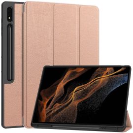 LEATHER Flipcover für Samsung Galaxy Tab S9 Ultra Roségold
