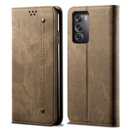 DENIM Wallet Cover für Oppo Reno12 Pro 5G graubraun