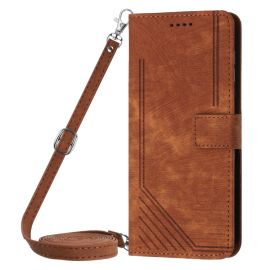 STRIPE Brieftaschenetui mit Riemen Motorola Moto G54 5G / G54 5G Power Edition braun