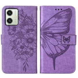 ART BUTTERFLY Brieftaschenetui für Motorola Moto G54 5G / G54 5G Power Edition lila