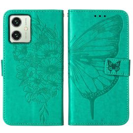 ART BUTTERFLY Brieftaschenetui für Motorola Moto G54 5G / G54 5G Power Edition grün