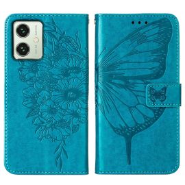 ART BUTTERFLY Brieftaschenetui für Motorola Moto G54 5G / G54 5G Power Edition blau