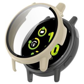 PC VOLLSTÄNDIGE ABDECKUNG Kunststoffabdeckung mit Glas für Garmin Vivo active 5 beige