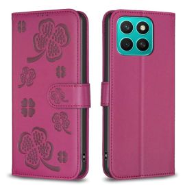 ART CLOVER Brieftaschenetui für Honor X8c burgunderrot