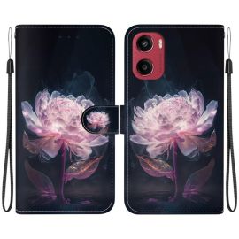 ART Geldbörsenhülle für Motorola Moto G05 / Moto E15 PURPLE PEONY