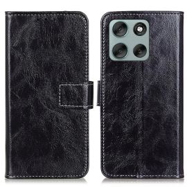 RETRO Brieftaschen-Hülle Motorola Moto G86 Power schwarz