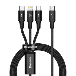 BASEUS RAPID 3IN1 20W USB-C Kabel USB-C / Lightning / Mikro USB 1,5 m