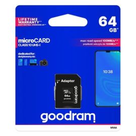 GOODRAM microSDHC 64GB UHS-I Speicherkarte + Adapter (M1AA-0640R12)