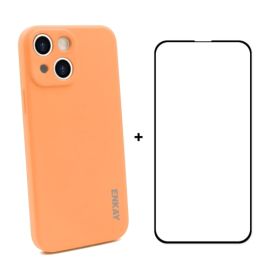 ENKAY Cover + 3D Glas Apple iPhone 13 orange