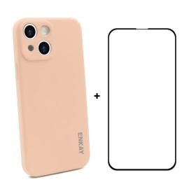 ENKAY Cover + 3D Glas Apple iPhone 13 rosa