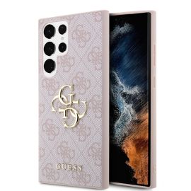 GUESS 4G METAL Κάλυμμα για Samsung Galaxy S24 Ultra 5G ροζ