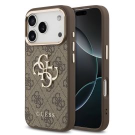 GUESS 4G METAL Schutzhülle für Apple iPhone 17 Pro Max BROWN