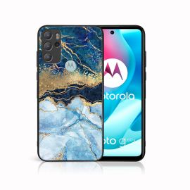 MY ART Silikonhülle Motorola Moto G60s BLUE MARBLE (141)
