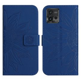 ART SUN FLOWER Brieftasche mit Trageriemen Motorola Moto G72 blau