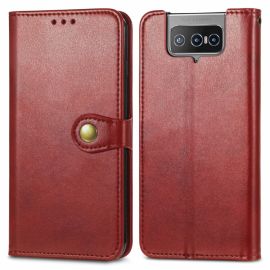 LEATHER BUCKLE Asus Zenfone 8 Flip (ZS672KS) rot
