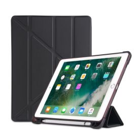 LEATHER Flip Case Apple iPad 9.7 (2018/2017) / iPad Air (1/2) schwarz