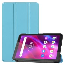 LEATHER Flip Cover für Lenovo Tab M7 3rd Gen hellblau