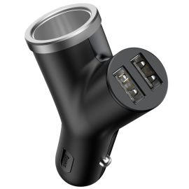 Baseus Y-Type Autoladegerät 2x USB schwarz