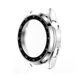 Kunststoffhülle mit Schutzglas für Huawei Watch 3 Pro silber