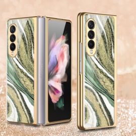 GKK GLASS Schutzhülle Samsung Galaxy Z Fold 3 5G GREEN MARBLE